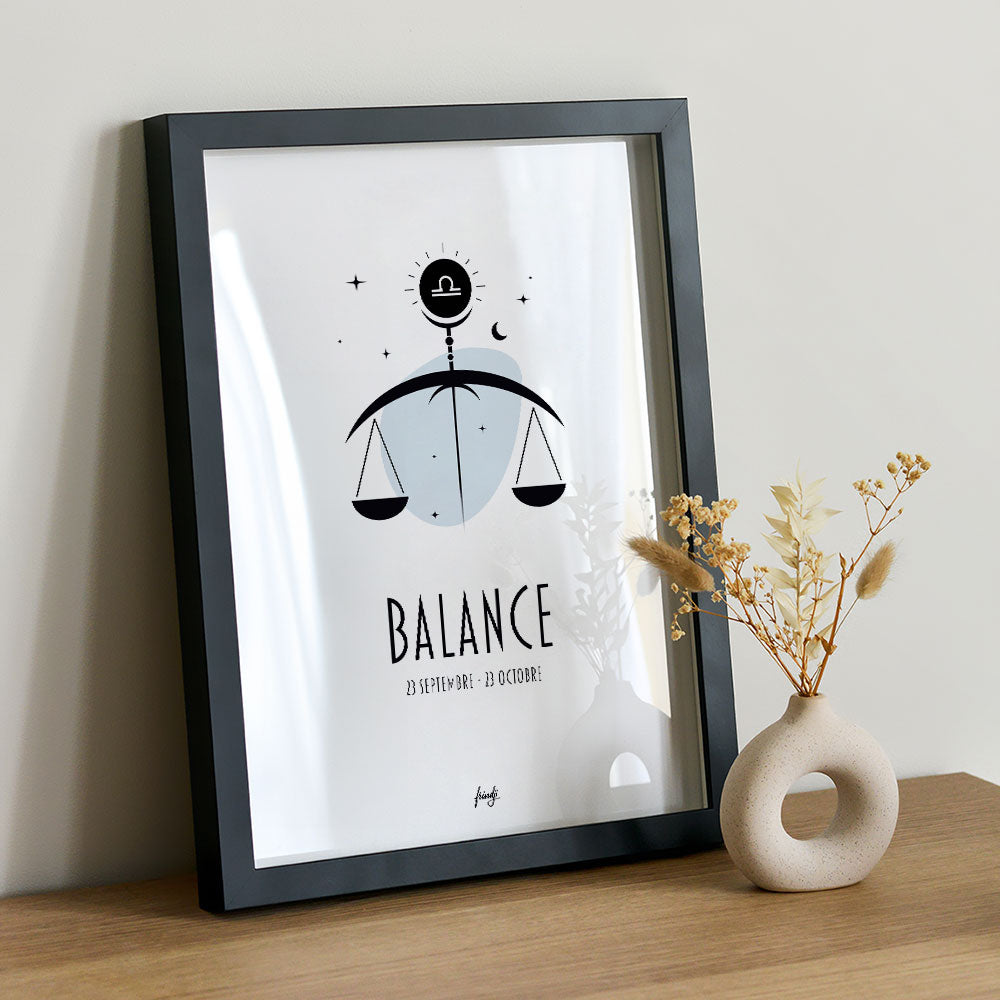 Affiche signe astrologique balance