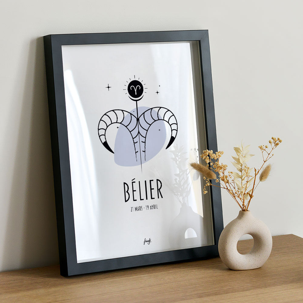Affiche signe astrologique belier