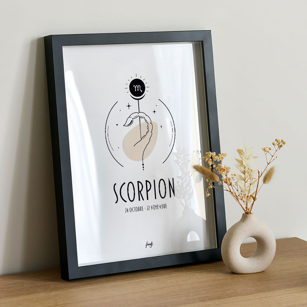 Affiche signe astrologique scorpion