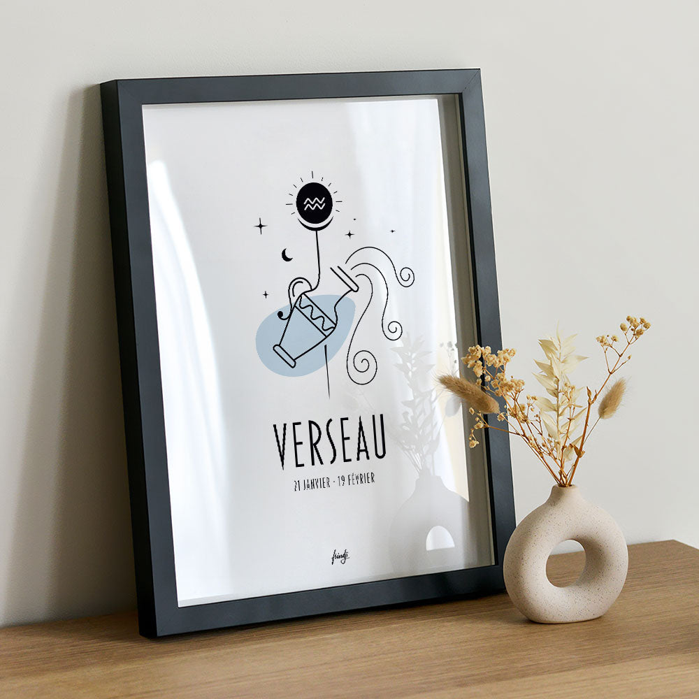 Affiche signe astrologique verseau