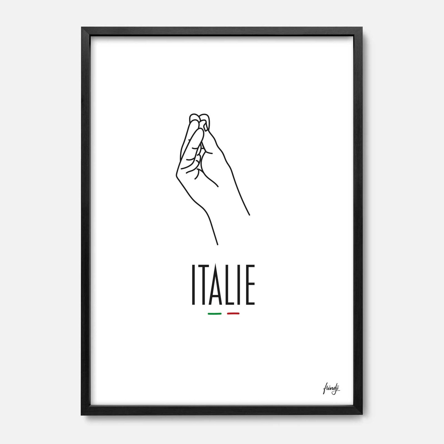 Affiche de l'Italie avec une main montrant un italien qui parle