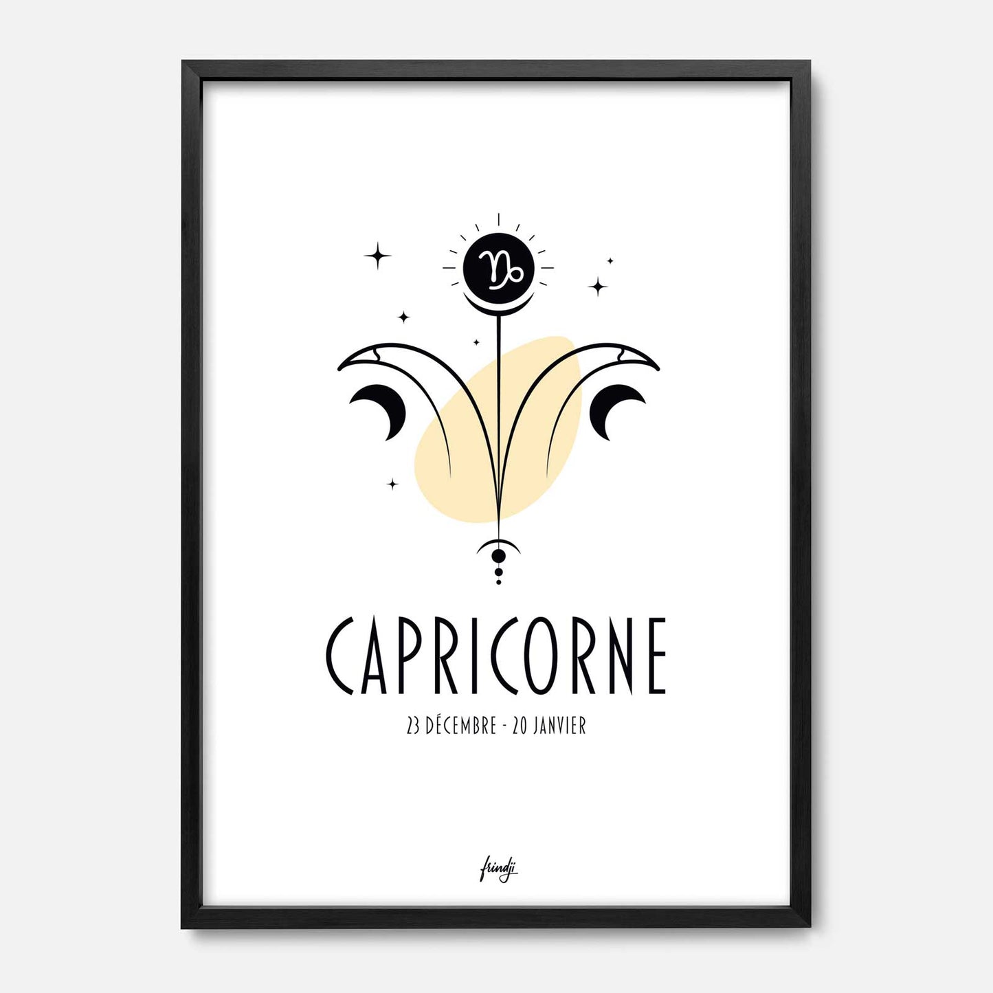 Affiche du signe astrologique du capricorne pour une déco zen