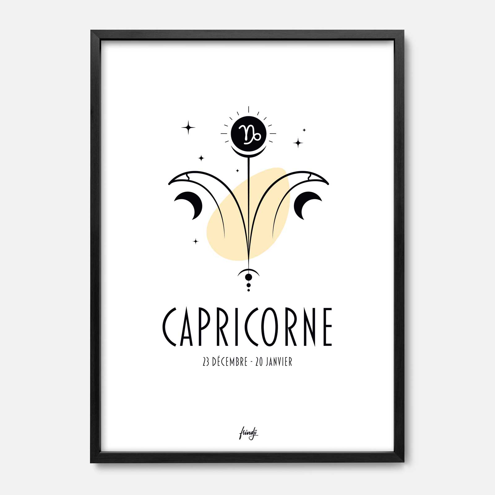 Affiche du signe astrologique du capricorne pour une déco zen