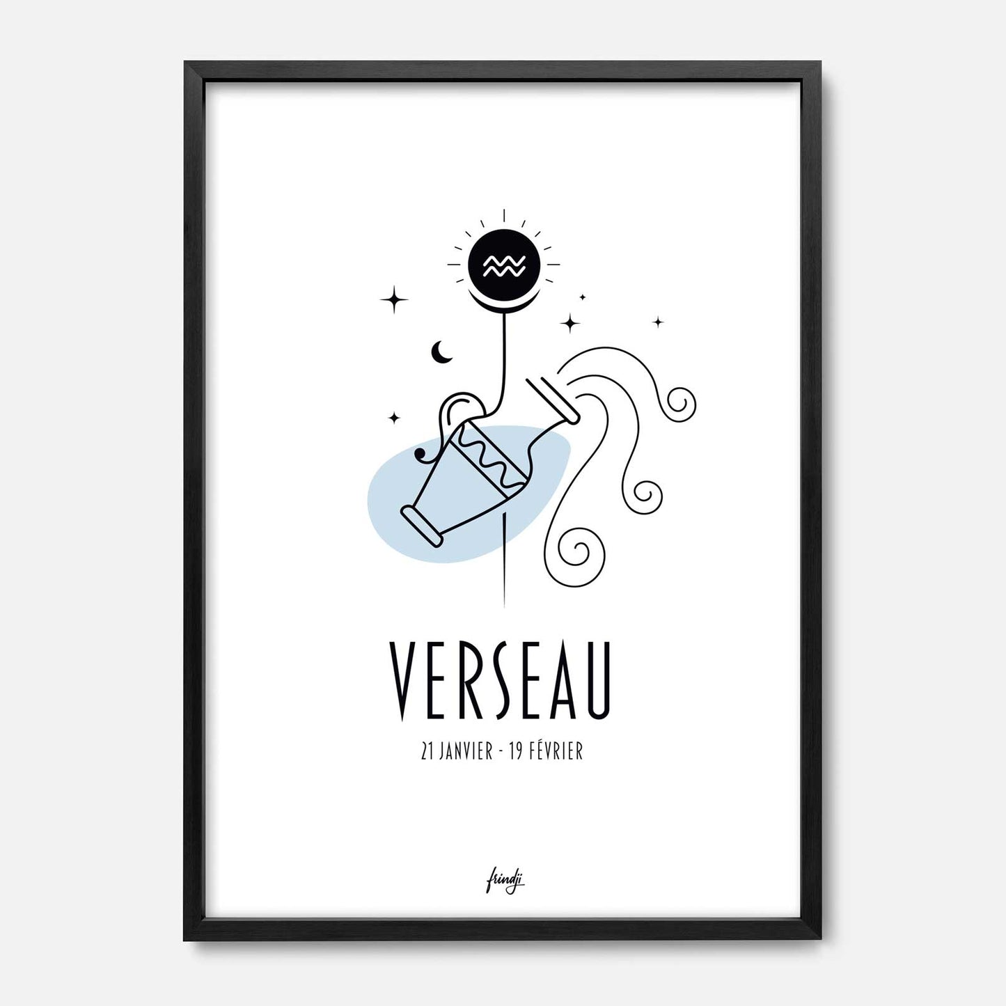 Affiche du signe astro du verseau