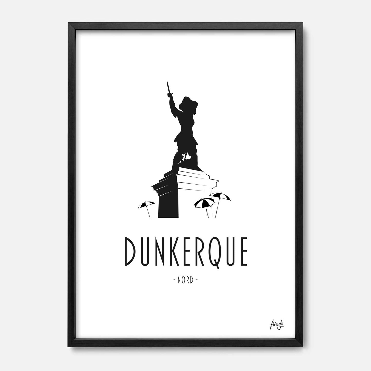 Affiche de la ville de Dunkerque dans le Nord avec Jean Bart et son carnaval