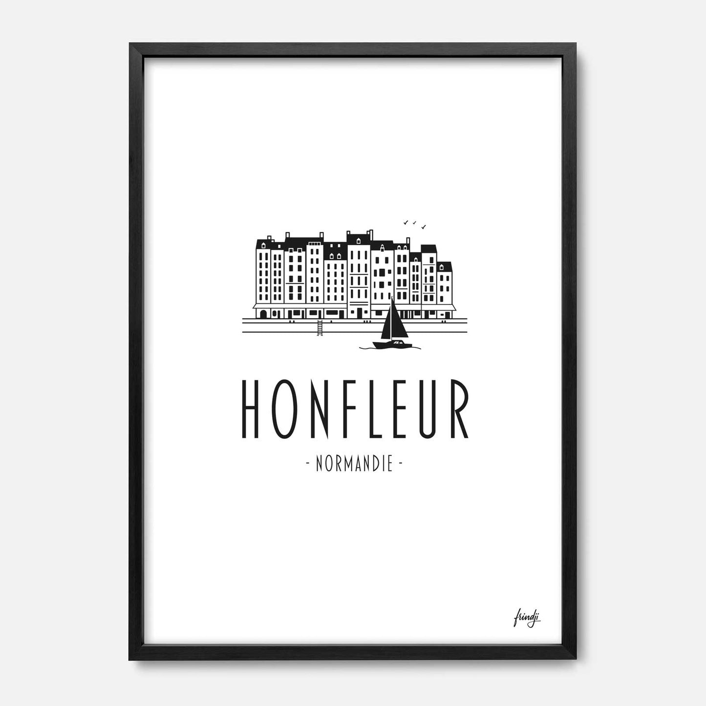 Affiche de la ville de Honfleur en Normandie
