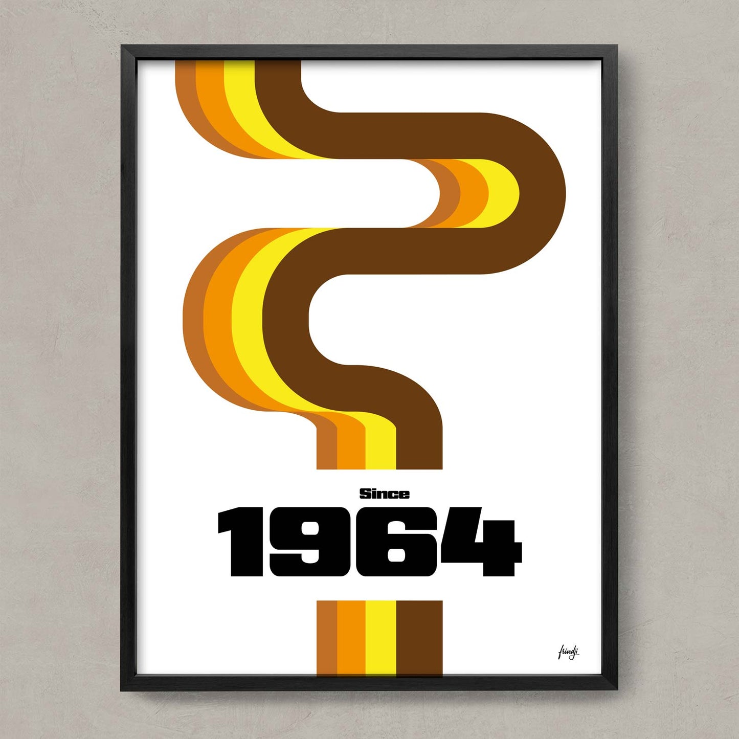 Affiche des années 1964 pour cadeau anniversaire