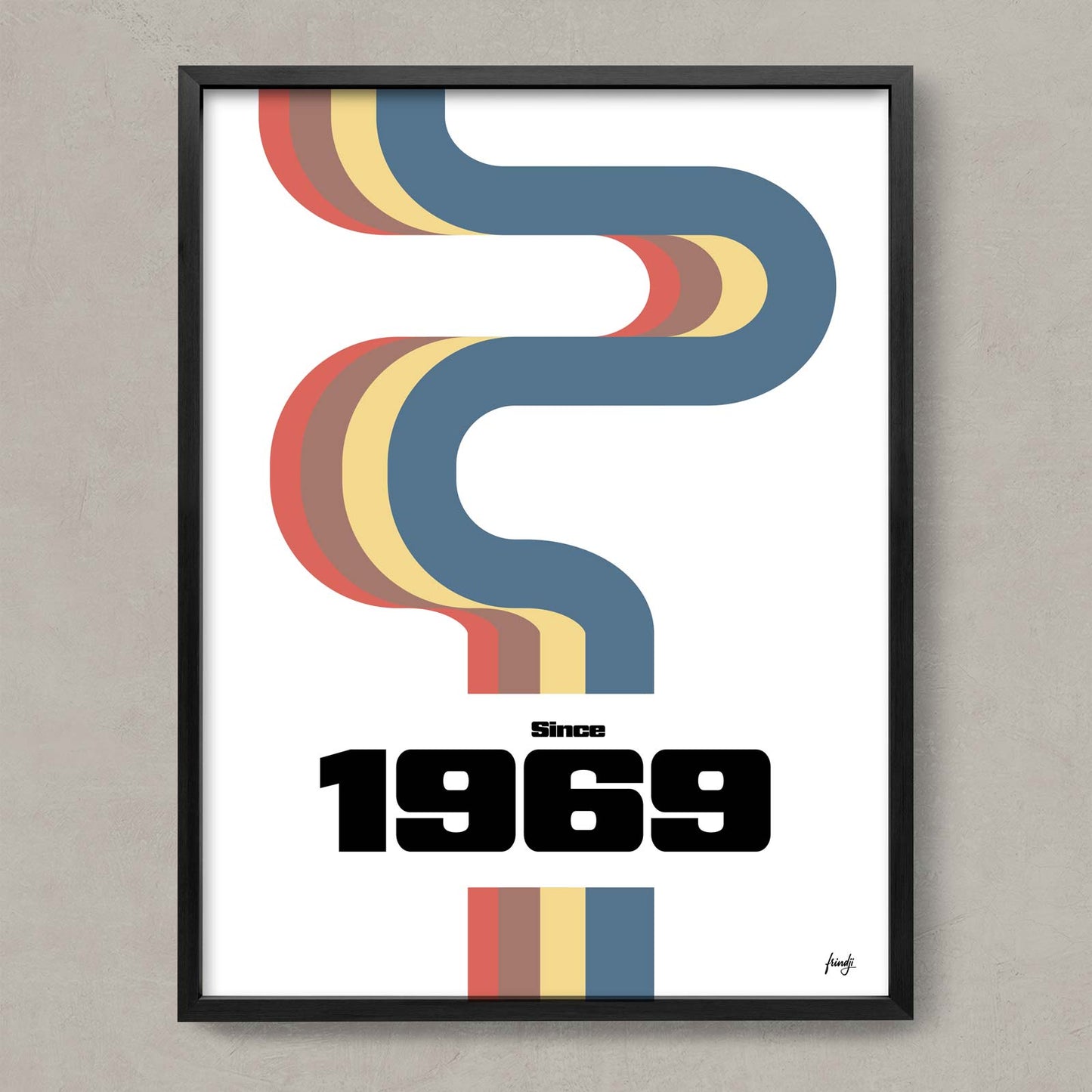 Affiche de 1969 année ou on a été sur la lune