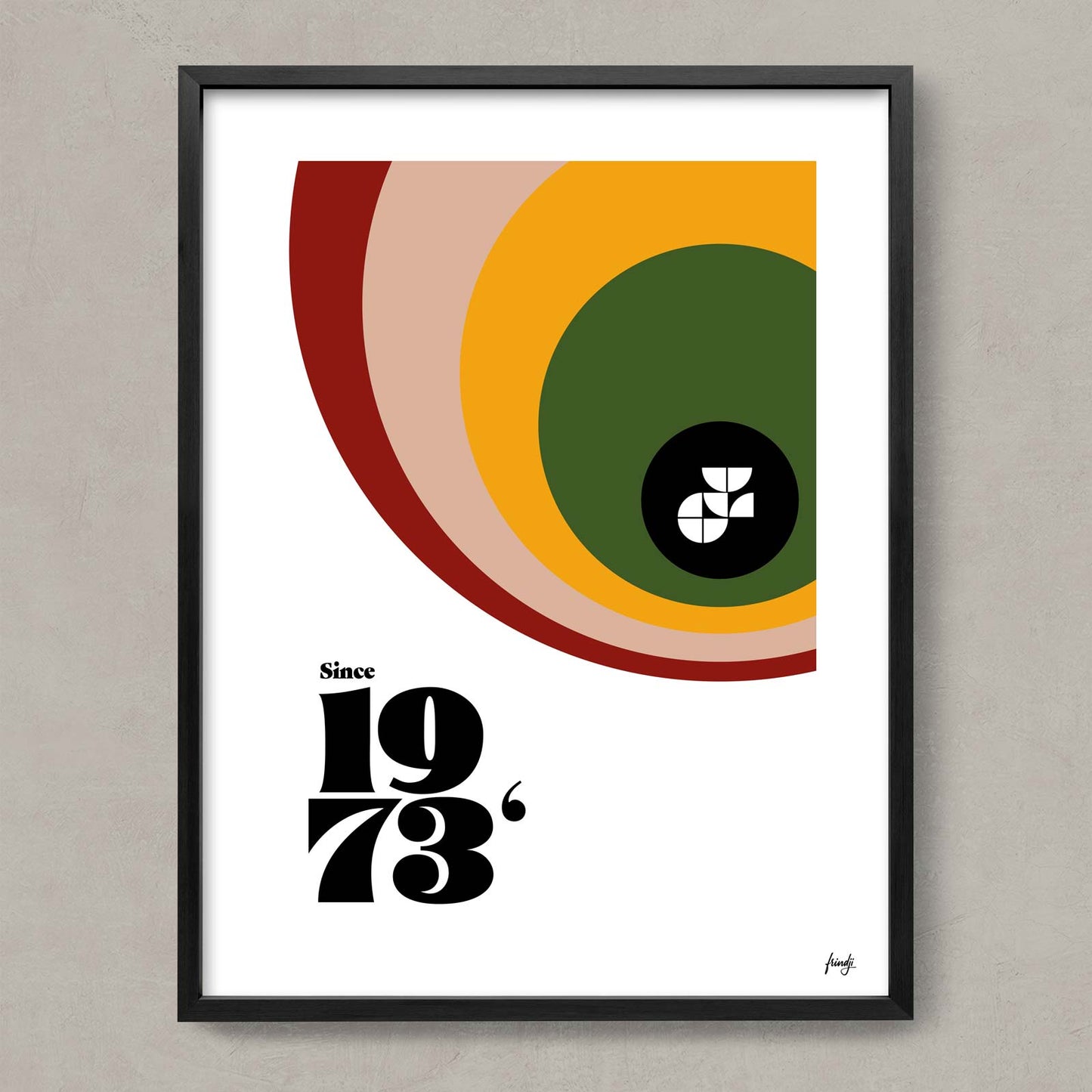 Affiche des années 1973 abstrait couleur