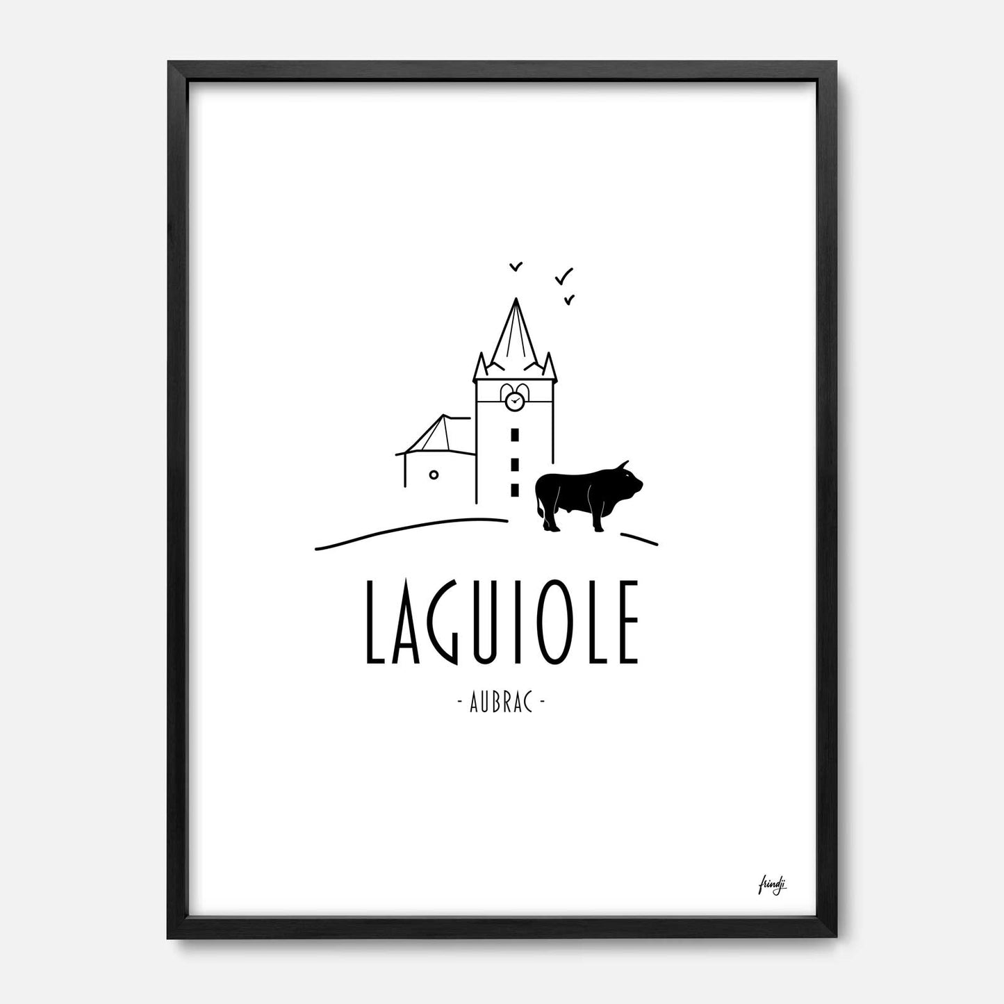 Affiche ville Laguiole