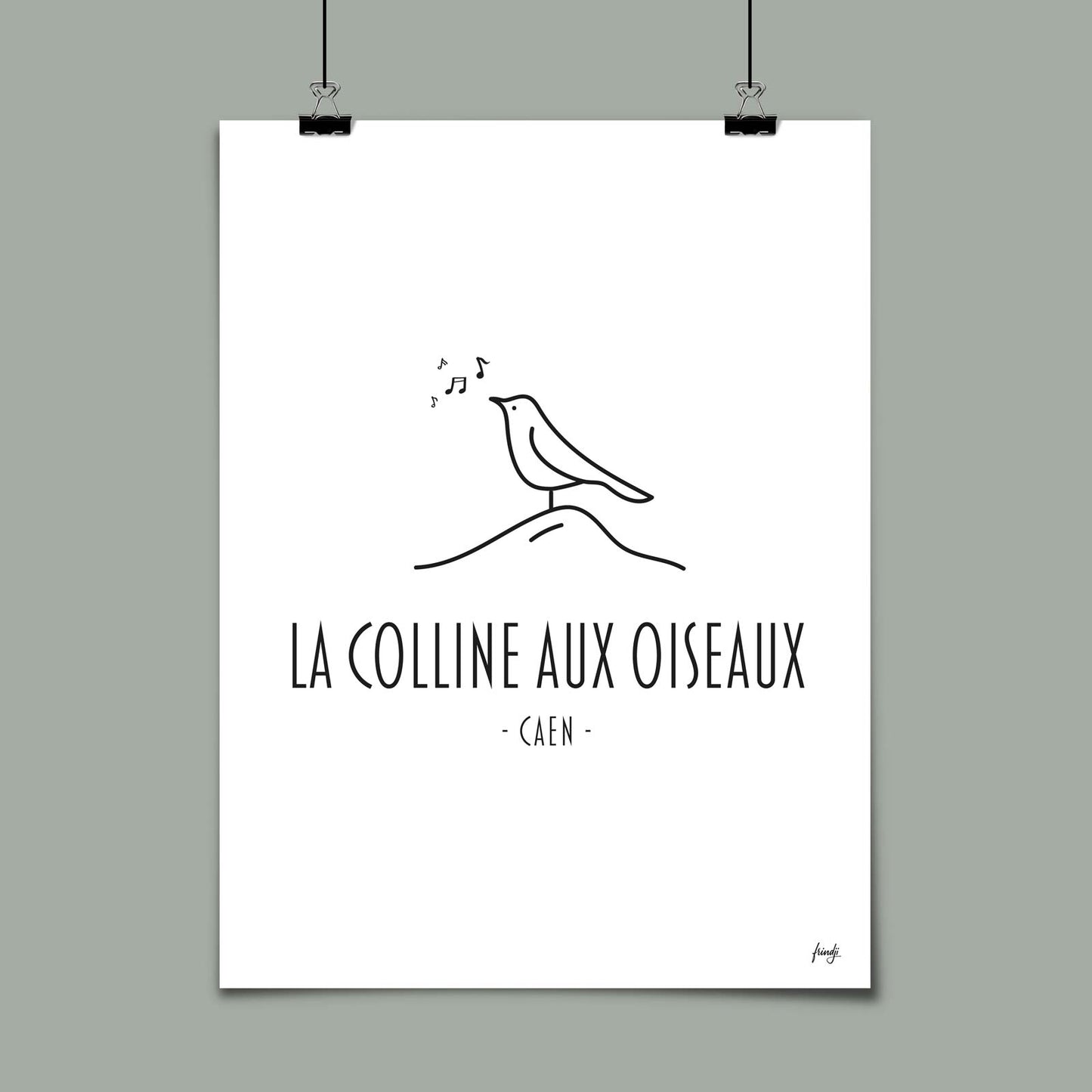 Affiche de la colline aux oiseaux à Caen