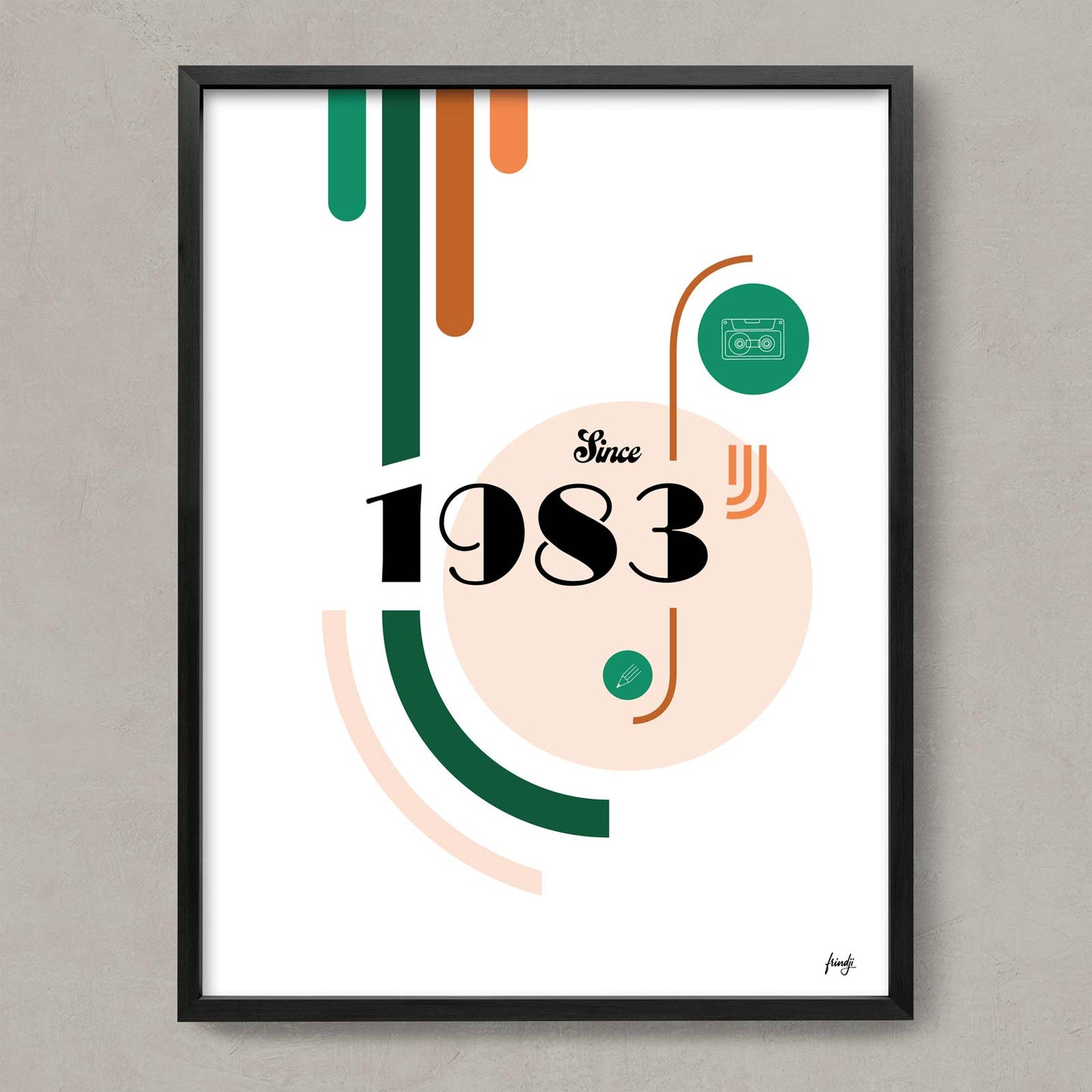 Affiche déco vintage de 1983