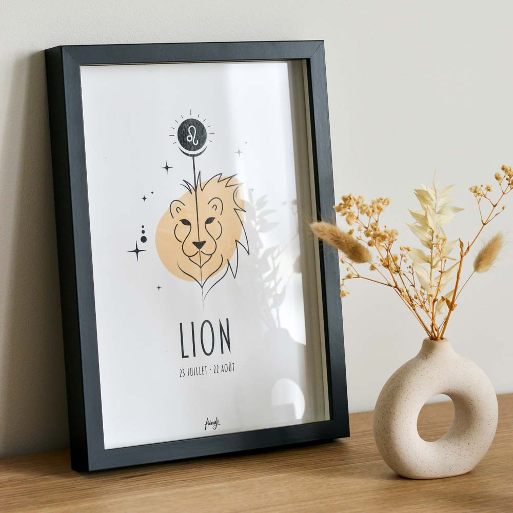 Affiche signe astrologique lion