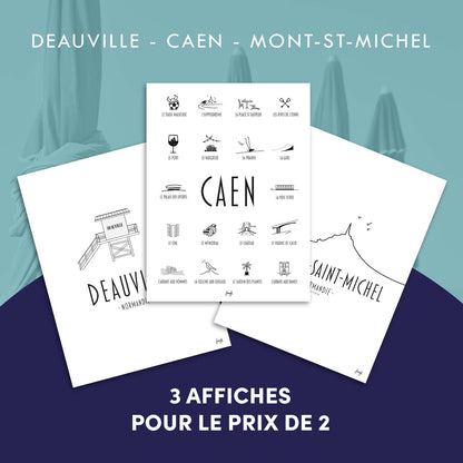 Affiche trio déco pour décoration normande