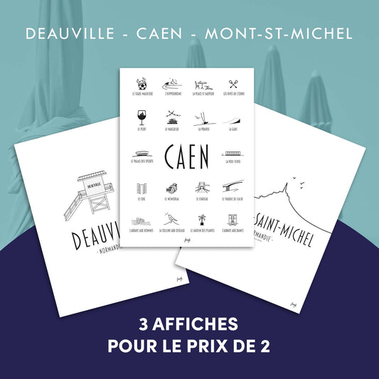 Affiche trio déco pour décoration normande