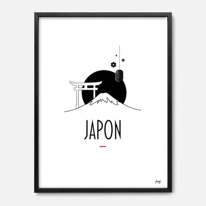 Affiche du japon avec le mont Fuji