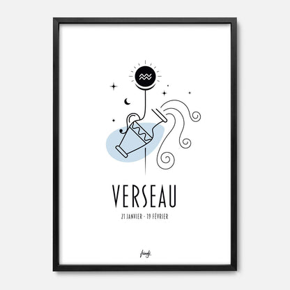 Affiche du signe astro du verseau