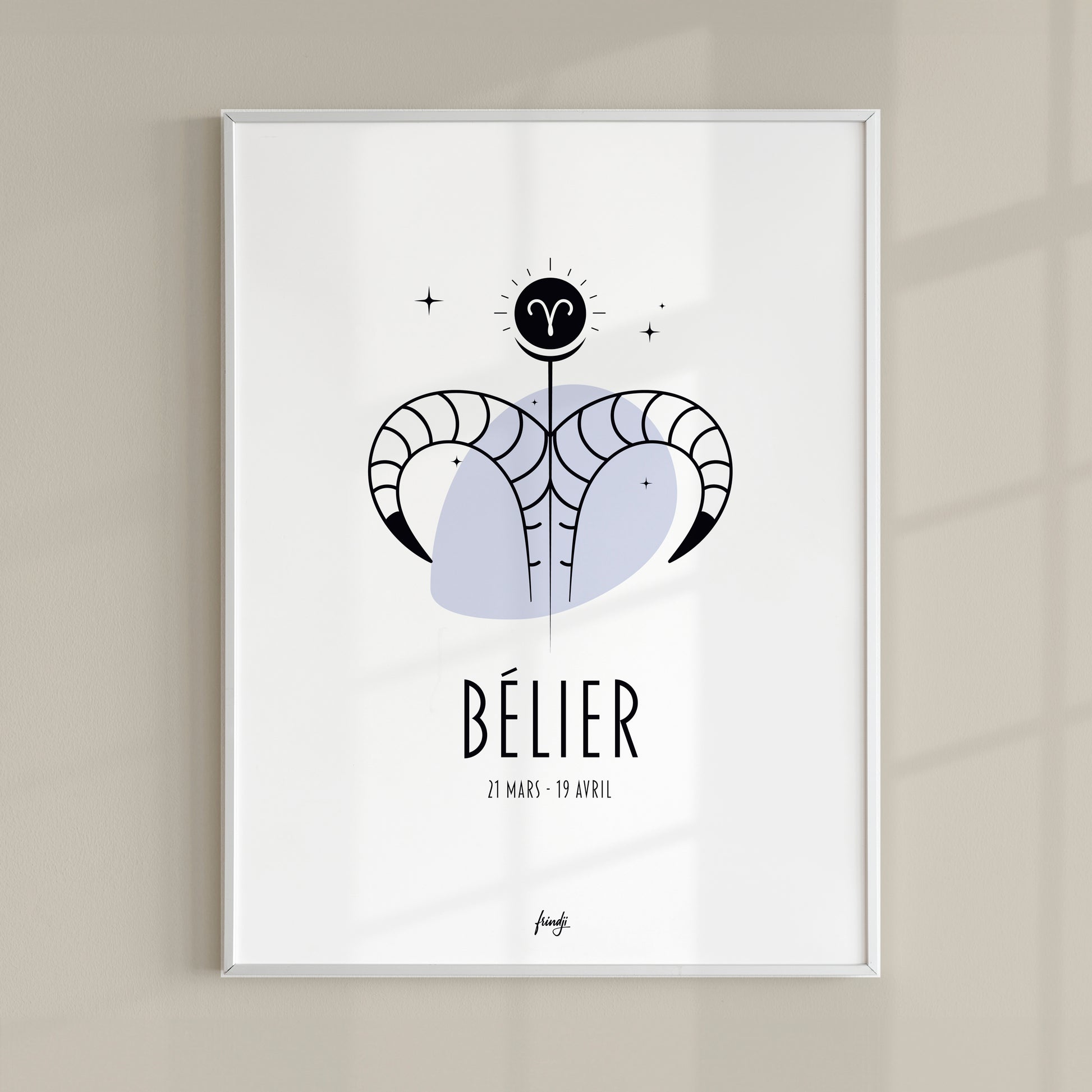Affiche moderne de signe astrologique du Bélier