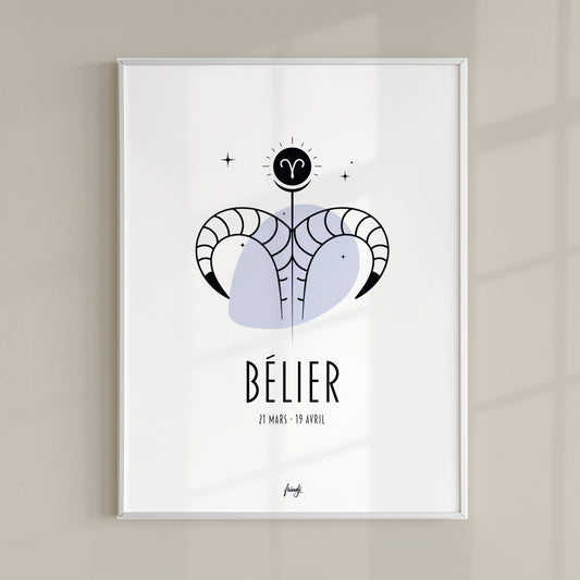 Affiche moderne de signe astrologique du Bélier