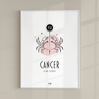 Affiche moderne de signe astrologique du Cancer