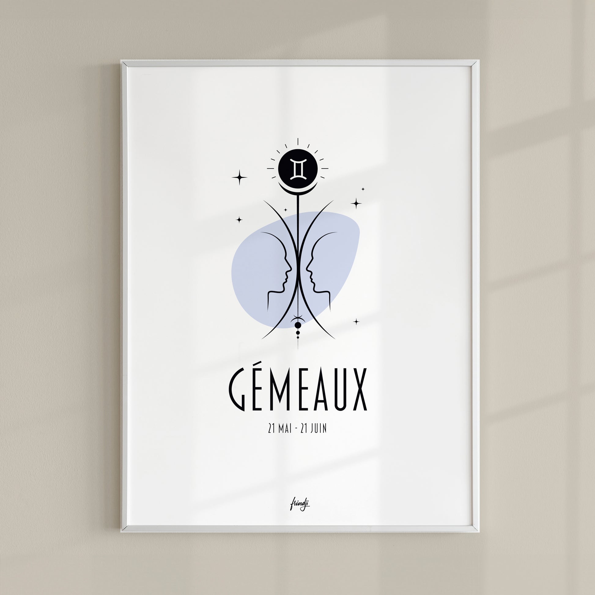 Affiche moderne de signe astrologique du Gémeaux