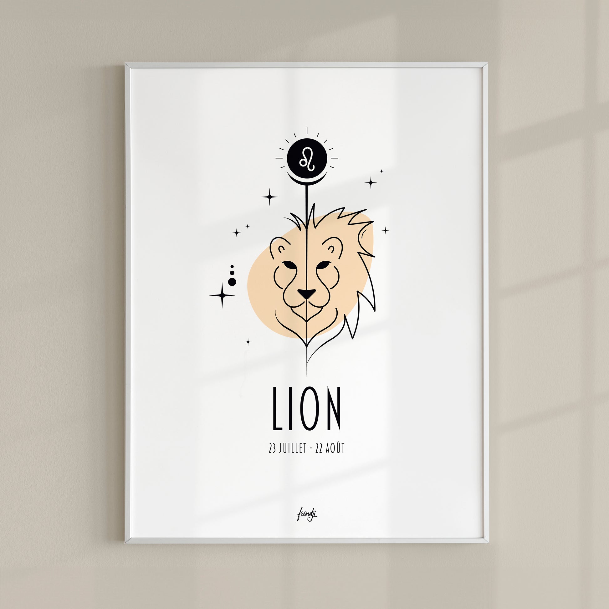 Affiche moderne de signe astrologique du Lion