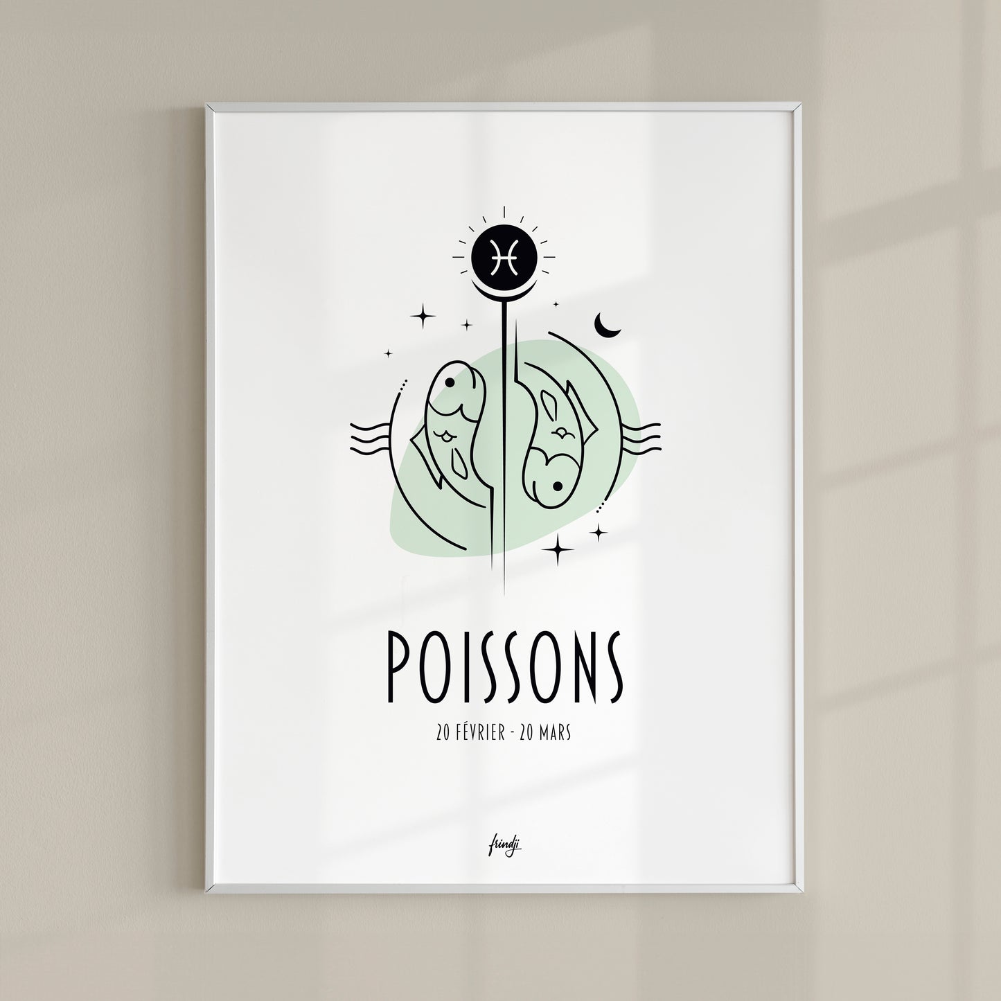 Affiche moderne de signe astrologique du Poissons