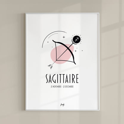 Affiche moderne de signe astrologique du Sagittaire