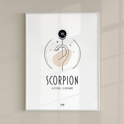 Affiche moderne de signe astrologique du Scorpion