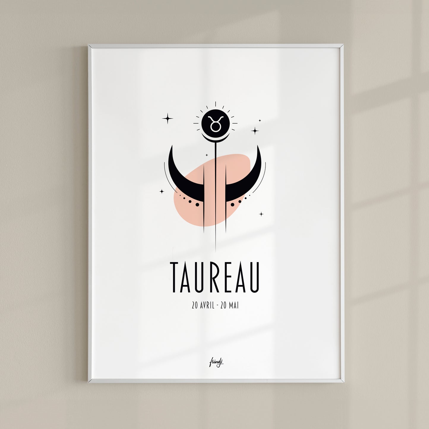 Affiche moderne de signe astrologique du Taureau