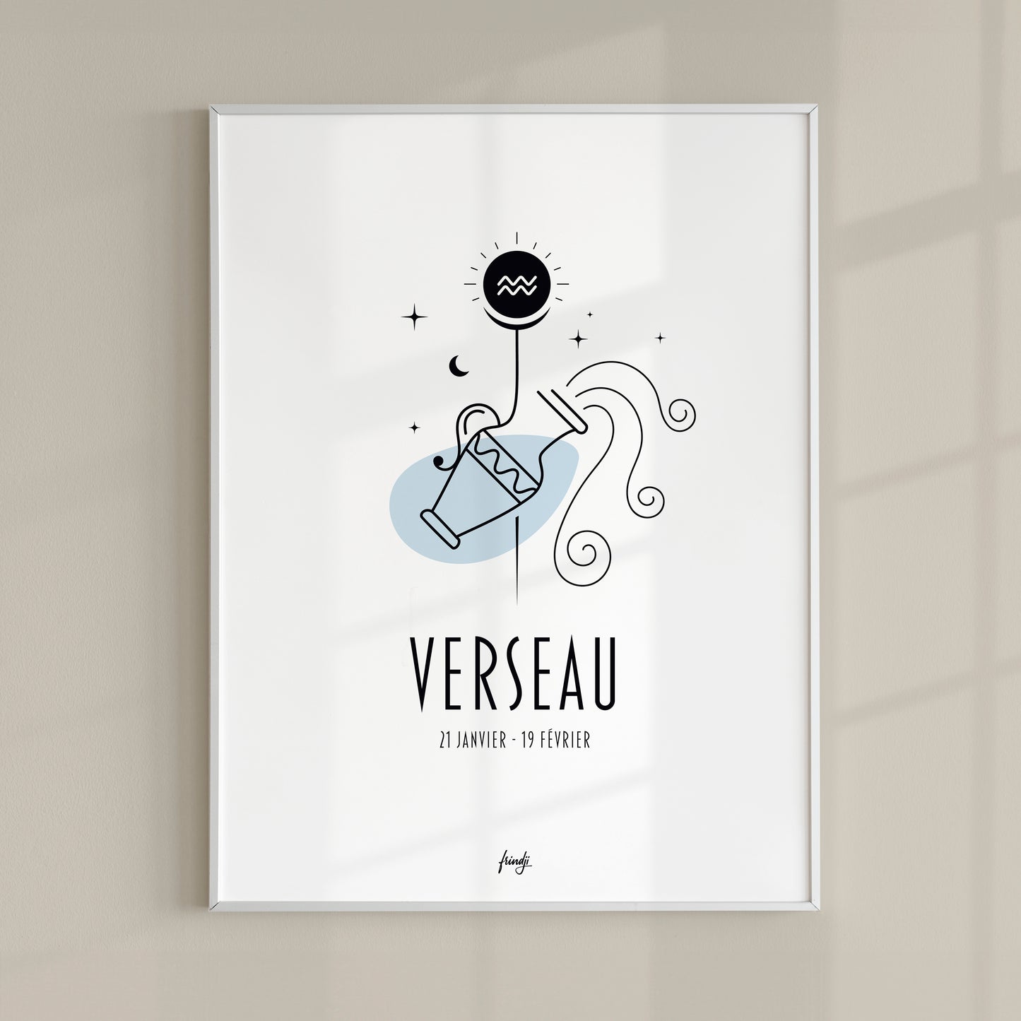 Affiche moderne de signe astrologique du Verseau