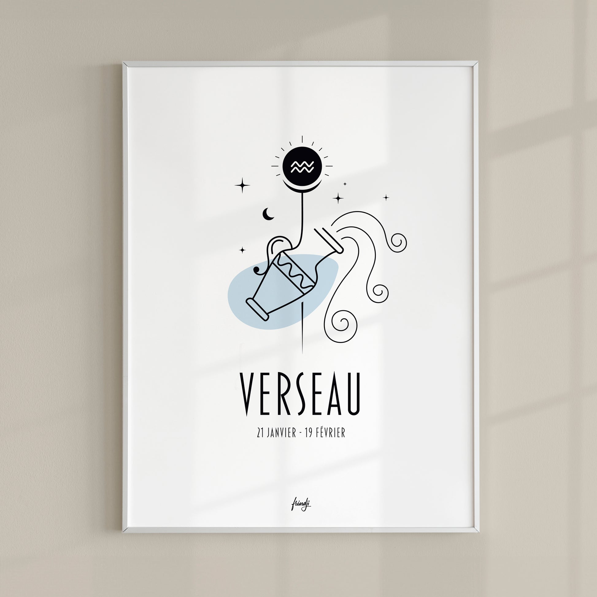Affiche moderne de signe astrologique du Verseau