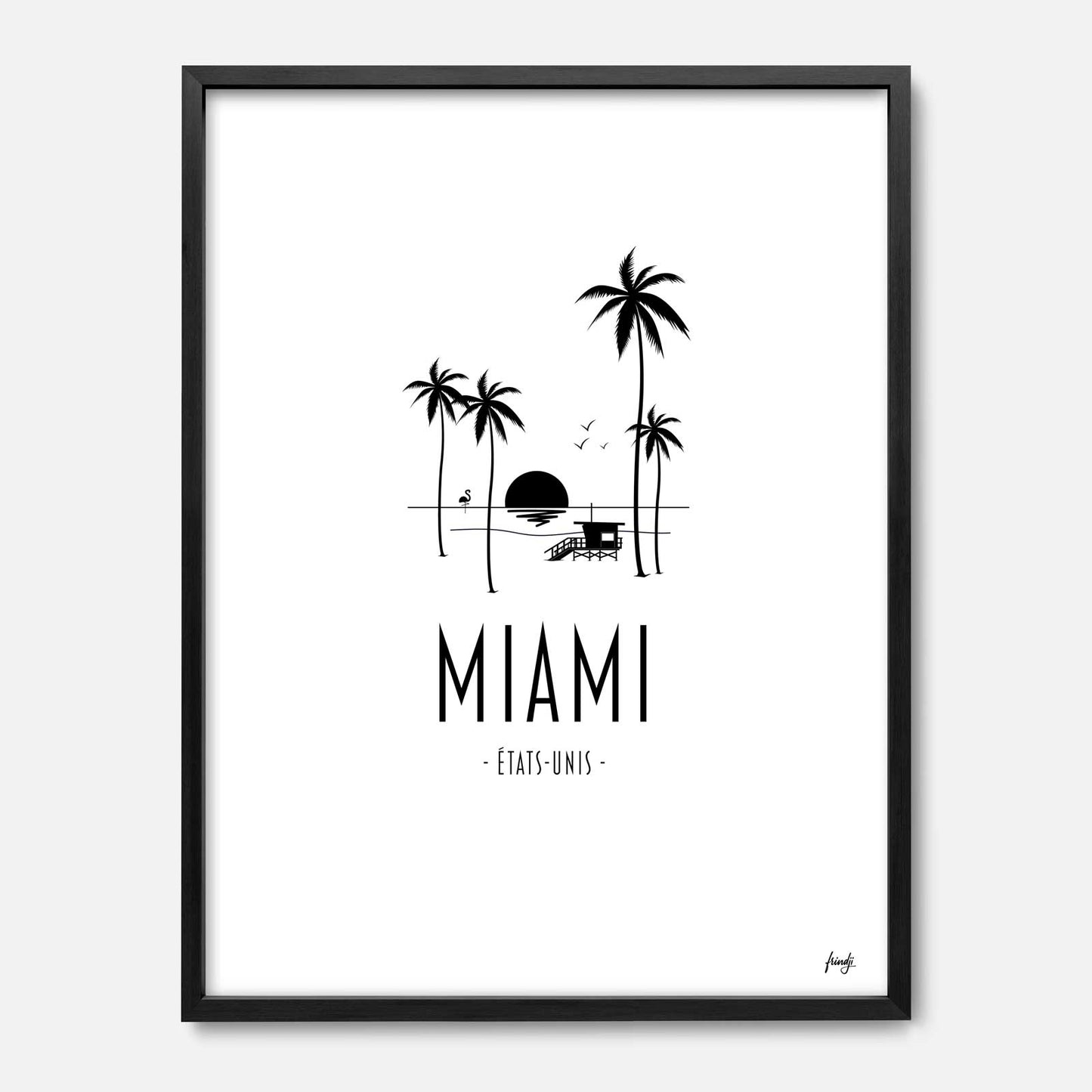 Vibrez au rythme de la Floride avec ce poster de Miami. Une affiche chic, parfait pour une déco ensoleillée et tendance !