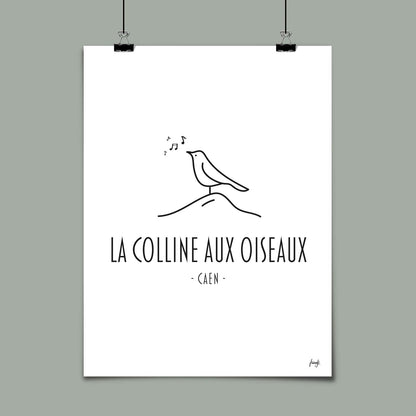 Affiche de la colline aux oiseaux à Caen