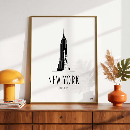 Affiche de New-york en noir et blanc originale