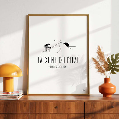 Affiche décorative de la Dune du Pilat dans le bassin d'arcachon
