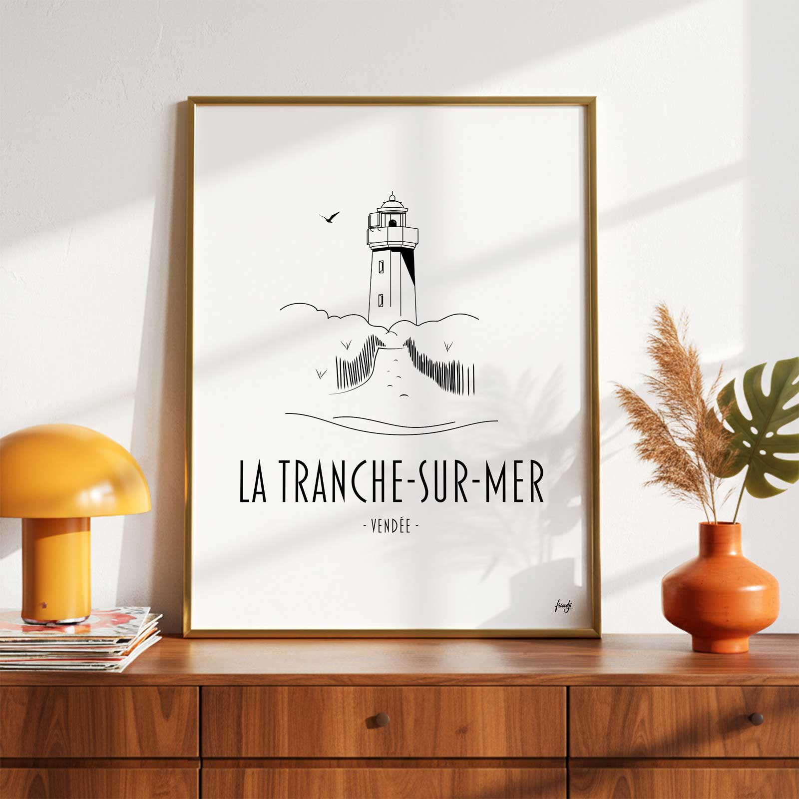 Affiche La Tranche-sur-Mer (Vendée). Illustrez vos murs avec le charme des plages vendéennes. Poster de qualité premium.