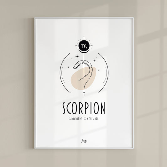 Affiche signe astrologique scorpion