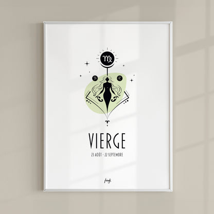 Affiche signe astrologique vierge