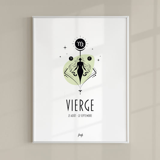 Affiche signe astrologique vierge